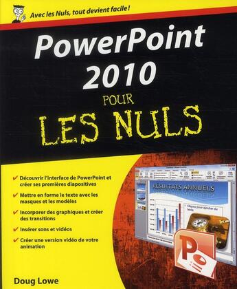 Couverture du livre « Powerpoint 2010 pour les nuls » de Doug Lowe aux éditions First