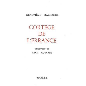 Couverture du livre « Cortege de l errance » de Raphanel Genevieve aux éditions Rougerie
