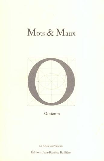 Couverture du livre « Mots et maux » de Omicron aux éditions Tec Et Doc