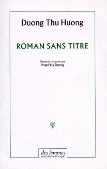 Couverture du livre « Roman sans titre » de Duong Thu Huong aux éditions Des Femmes