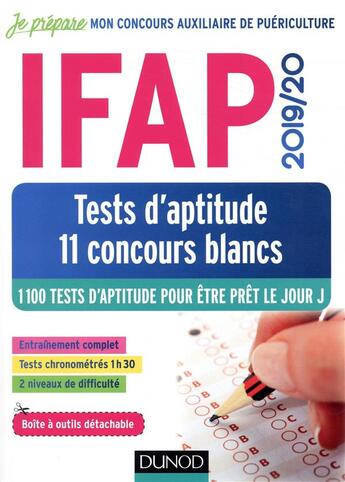 Couverture du livre « Je prépare : IFAP tests d'aptitude - 11 concours blancs - concours auxiliaire de puériculture (édition 2019/2020) » de Benoit Priet aux éditions Dunod