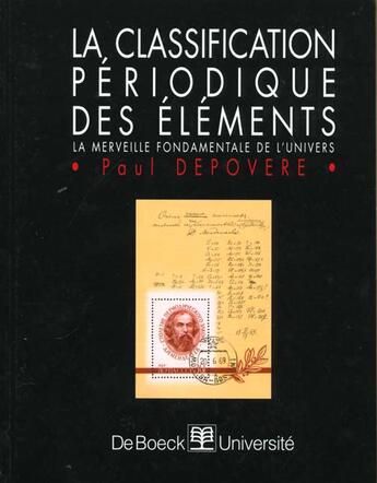 Couverture du livre « Classification periodique/classification periodique des elements/ » de Depovere aux éditions De Boeck