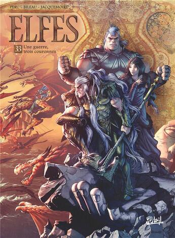 Couverture du livre « Elfes Tome 33 : une guerre, trois couronnes » de Stephane Bileau et Olivier Peru aux éditions Soleil