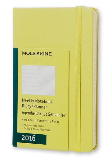 Couverture du livre « Agenda semainier carnet 2016 poche jaune paille couverture rigide » de  aux éditions Moleskine