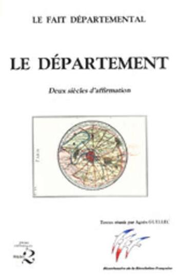 Couverture du livre « DEPARTEMENT DEUX SIECLES D AFFIRMATION » de Pur aux éditions Pu De Rennes