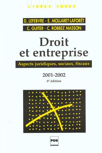 Couverture du livre « Droit et entreprise 8eme edition » de Mollaret aux éditions Pu De Grenoble