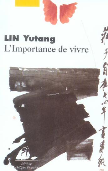 Couverture du livre « L'importance de vivre » de Yutang Lin aux éditions Picquier