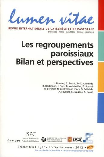 Couverture du livre « Regroupements paroissiaux : bilan et perspectives » de  aux éditions Lumen Vitae