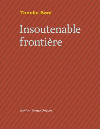 Couverture du livre « Insoutenable frontière » de Tanella S. Boni aux éditions Bruno Doucey