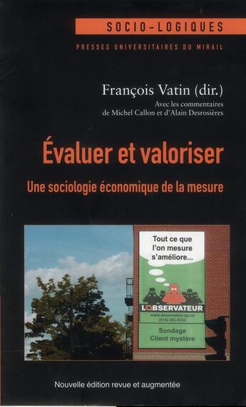Couverture du livre « Évaluer et valoriser » de Francois Vatin aux éditions Pu Du Midi