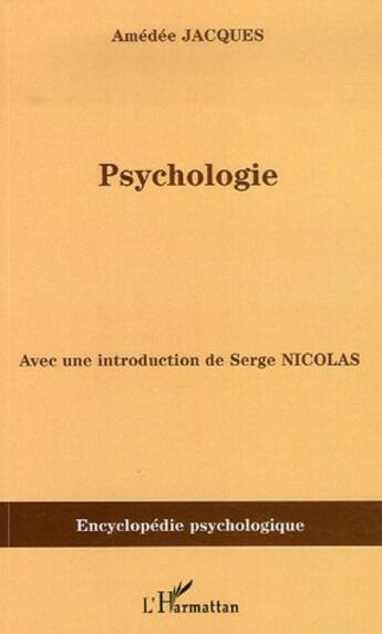Couverture du livre « Psychologie » de Amedee Jacques aux éditions L'harmattan