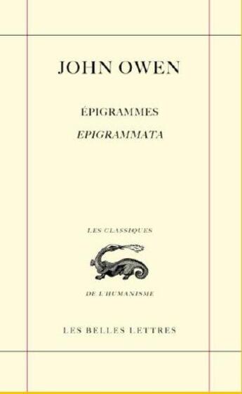 Couverture du livre « Epigrammes/epigrammata » de John Owen aux éditions Belles Lettres