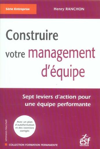 Couverture du livre « Construire votre management d'equipe » de Henry Ranchon aux éditions Esf