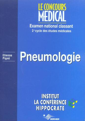 Couverture du livre « Pneumologie » de Etienne Pigne aux éditions Concours Medical