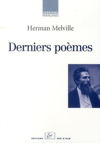 Couverture du livre « Derniers poèmes » de Herman Melville aux éditions Rue D'ulm