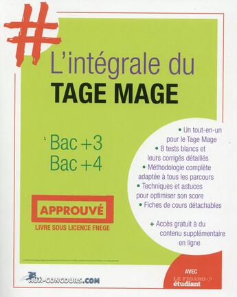 Couverture du livre « L'intégrale du test Tage Mage » de Jean-Luc Deloire et Francois Vigneron aux éditions Aux-concours.com