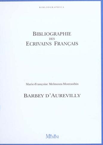 Couverture du livre « Barbey d'aurevilly » de Marie-Francoise Montauban aux éditions Memini