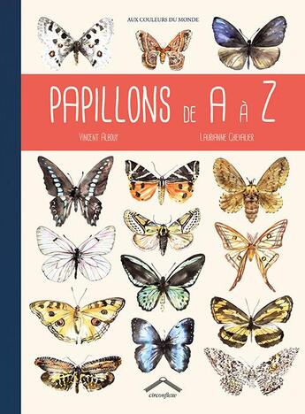Couverture du livre « Papillons de A à Z » de Vincent Albouy et Laurianne Chevalier aux éditions Circonflexe