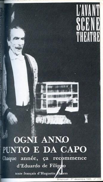 Couverture du livre « Chaque annee, ca recommence » de Eduardo De Filippo aux éditions Avant-scene Theatre