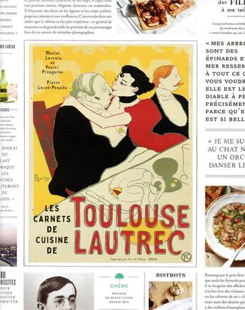 Couverture du livre « Les carnets de cuisine de Toulouse-Lautrec ; s'encanailler à Paris » de Muriel Lacroix aux éditions Chene