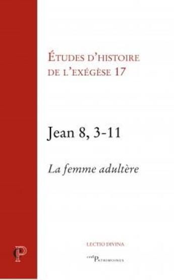Couverture du livre « Jean 8, 3-11 - la femme adultere » de Matthieu Arnold aux éditions Cerf