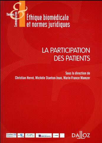 Couverture du livre « La participation des patients » de Christian Herve et Michele Stanton-Jean et Collectif aux éditions Dalloz