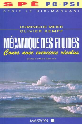 Couverture du livre « Mecanique Des Fluides » de Dominique Meier aux éditions Elsevier-masson