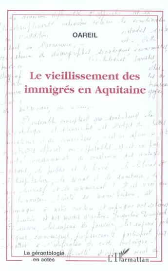 Couverture du livre « Le vieillissement des immigrés en Aquitaine » de  aux éditions L'harmattan