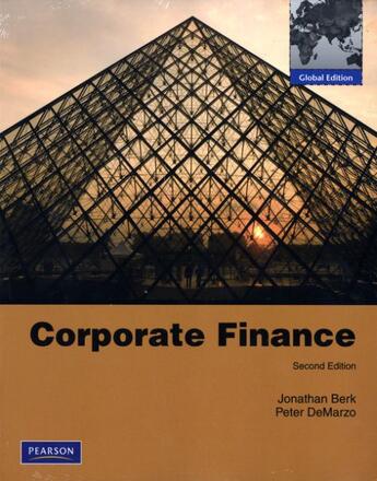 Couverture du livre « Corporate finance (2e édition) » de Jonathan Berk et Peter Demarzo aux éditions Pearson
