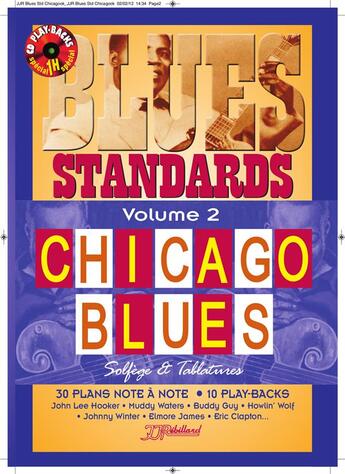 Couverture du livre « Blues standards vol.2 chicago blues cd tab » de Jjrebillard aux éditions Jj Rebillard