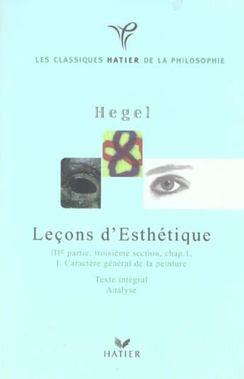 Couverture du livre « Lecons D'Esthetiques » de P Henriot aux éditions Hatier