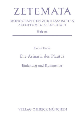 Couverture du livre « Die Asinaria des Plautus » de Florian Hurka aux éditions C.h.beck