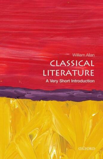 Couverture du livre « Classical Literature: A Very Short Introduction » de Allan William aux éditions Oup Oxford