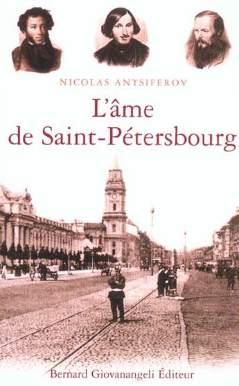Couverture du livre « L'ame de saint petersbourg » de Antsiferov Nico aux éditions Bernard Giovanangeli
