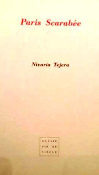 Couverture du livre « Paris scarabée » de Nivaria Tejera aux éditions Virgile
