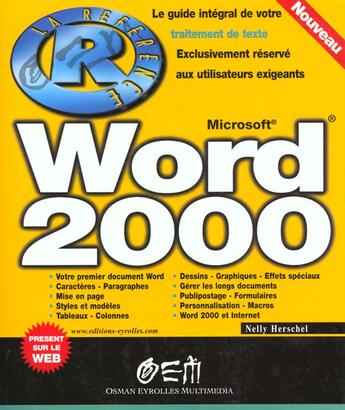 Couverture du livre « Word 2000 (reference) » de Herschel aux éditions Eyrolles