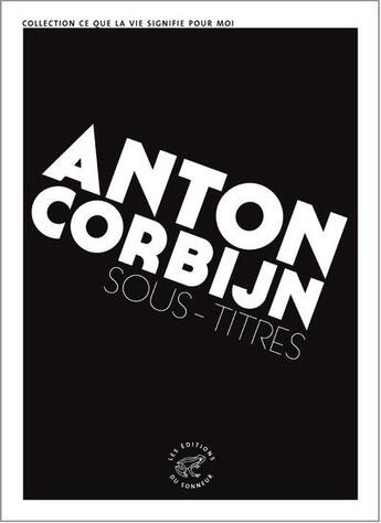 Couverture du livre « Sous-titres » de Anton Corbijn aux éditions Editions Du Sonneur