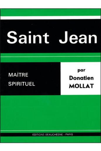 Couverture du livre « Saint Jean ; maître spirituel » de  aux éditions Beauchesne
