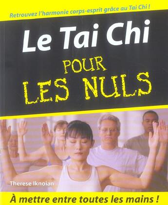 Couverture du livre « Tai chi pour les nuls » de Iknoian Therese aux éditions First