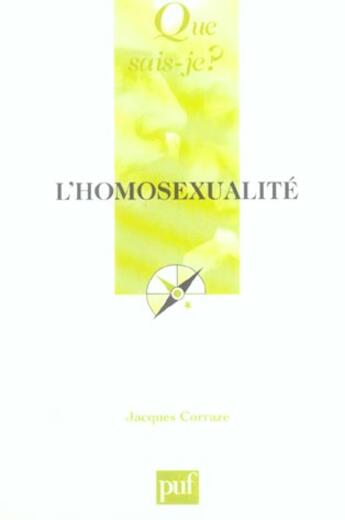 Couverture du livre « L'homosexualité » de Jacques Corraze aux éditions Que Sais-je ?