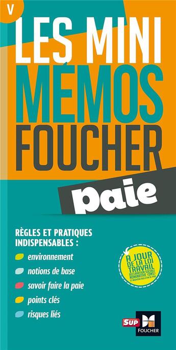 Couverture du livre « Les mini mémos Foucher ; paie » de Jean-Luc Mondon aux éditions Foucher