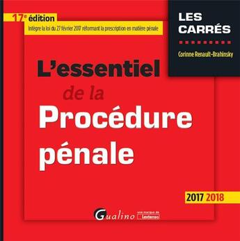 Couverture du livre « L'essentiel de la procédure pénale » de Corinne Renault-Brahinsky aux éditions Gualino