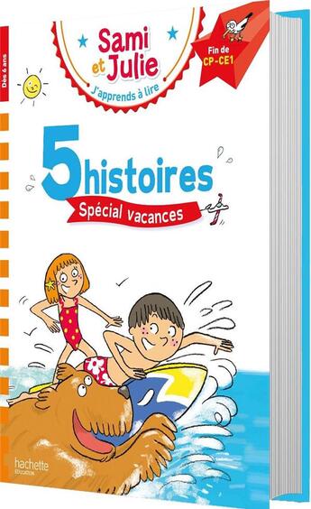 Couverture du livre « Sami et julie fin cp- ce1 5 histoires special vacances » de Massonaud/Bonte aux éditions Hachette Education