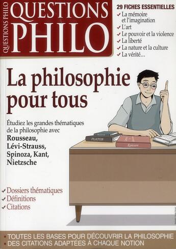 Couverture du livre « Questions philo ; la philosophie pour tous » de Chloe Salvan aux éditions Editions Esi