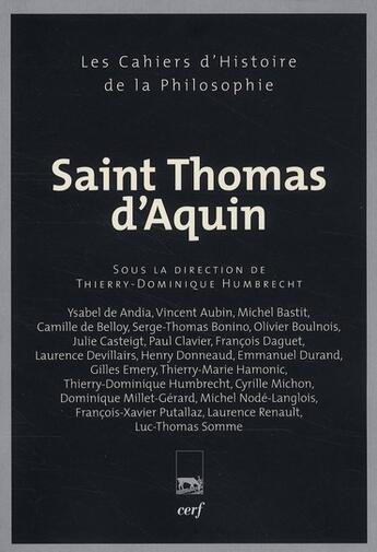 Couverture du livre « Saint Thomas d'Aquin » de Thierry-Dominique Humbrecht aux éditions Cerf
