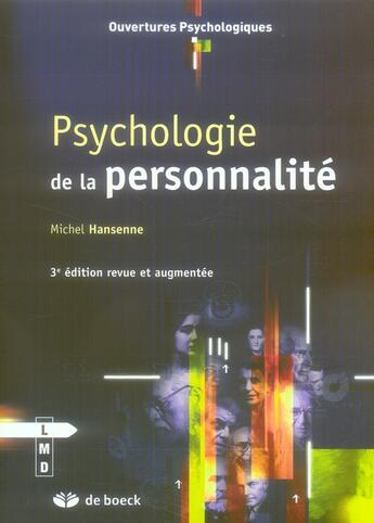 Couverture du livre « Psychologie De La Personnalite » de Michel Hansenne aux éditions De Boeck Superieur