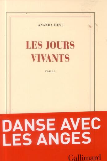 Couverture du livre « Les jours vivants » de Ananda Devi aux éditions Gallimard