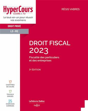 Couverture du livre « Droit fiscal (édition 2023) » de Regis Vabres aux éditions Dalloz
