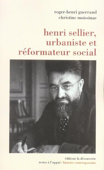 Couverture du livre « Henri Sellier, urbaniste et réformateur social » de Guerrand/Moissinac aux éditions La Decouverte