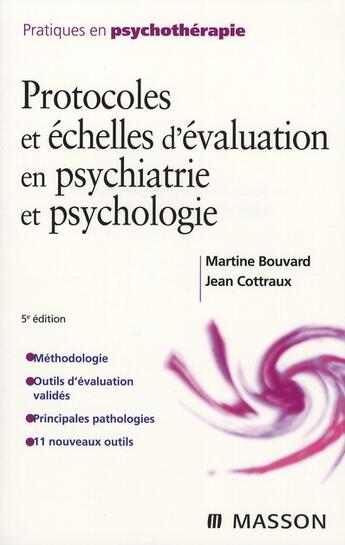 Couverture du livre « Protocoles et echelles d'evaluation en psychiatrie et psychologie - pod » de Bouvard/Cottraux aux éditions Elsevier-masson